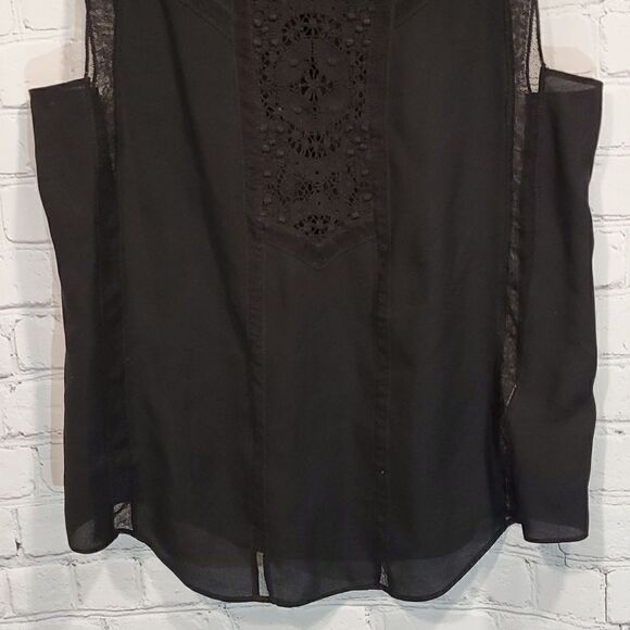 A.L.C. black silk and lace tank top - Picture 3 of 10